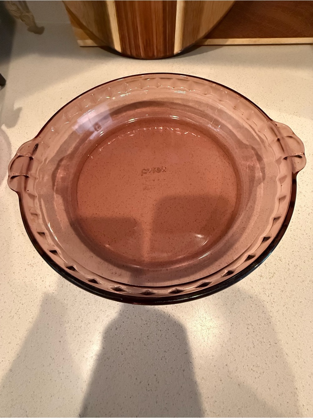 Pyrex Cranberry Rose-Tinted Round Glass Pie Plate #229
